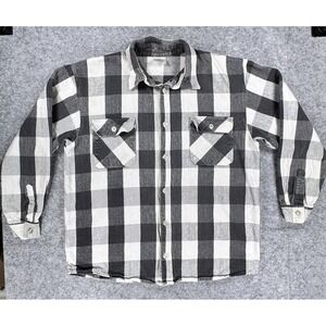Rothco Flannel Shirt Men's 2XL Extra Heavyweight Buffalo Check Plaid Black White